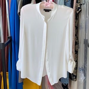 Alice + Olivia silk white blouse size XS